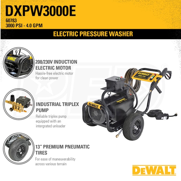 Dewalt Commercial Electric - Cold Water Pressure Washer - 2500 PSI @ 3